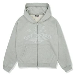 Broken Planet Ash Heather Grey Zip-Up Hoodie