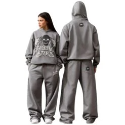 Broken Planet Falling Stars Dark Grey Hoodie 11 Broken Planet Falling Stars Dark Grey Hoodie -Creps Lockers broken planet falling stars dark gray hoodie model back