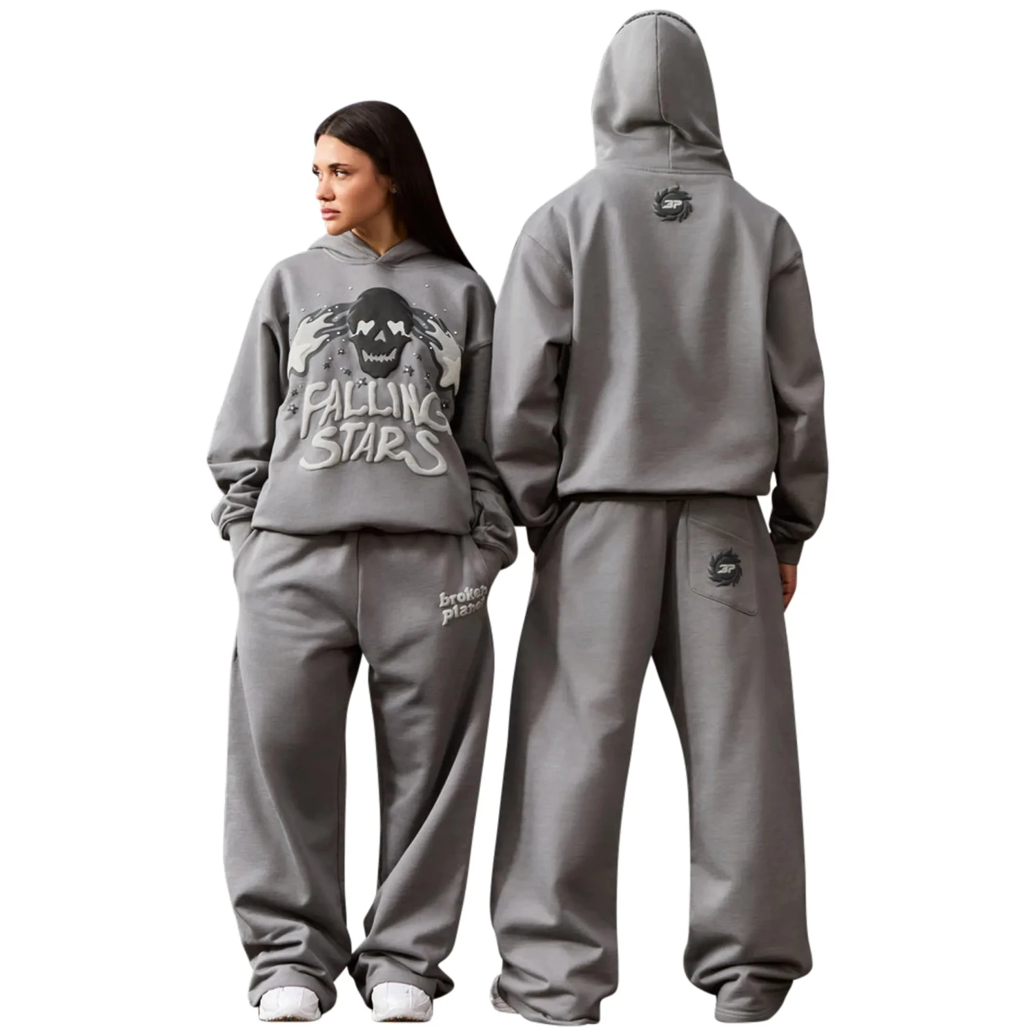 Broken Planet Falling Stars Dark Grey Hoodie 6 Broken Planet Falling Stars Dark Grey Hoodie - Image 6