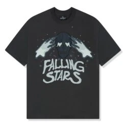 Broken Planet Falling Stars Soot Black T Shirt