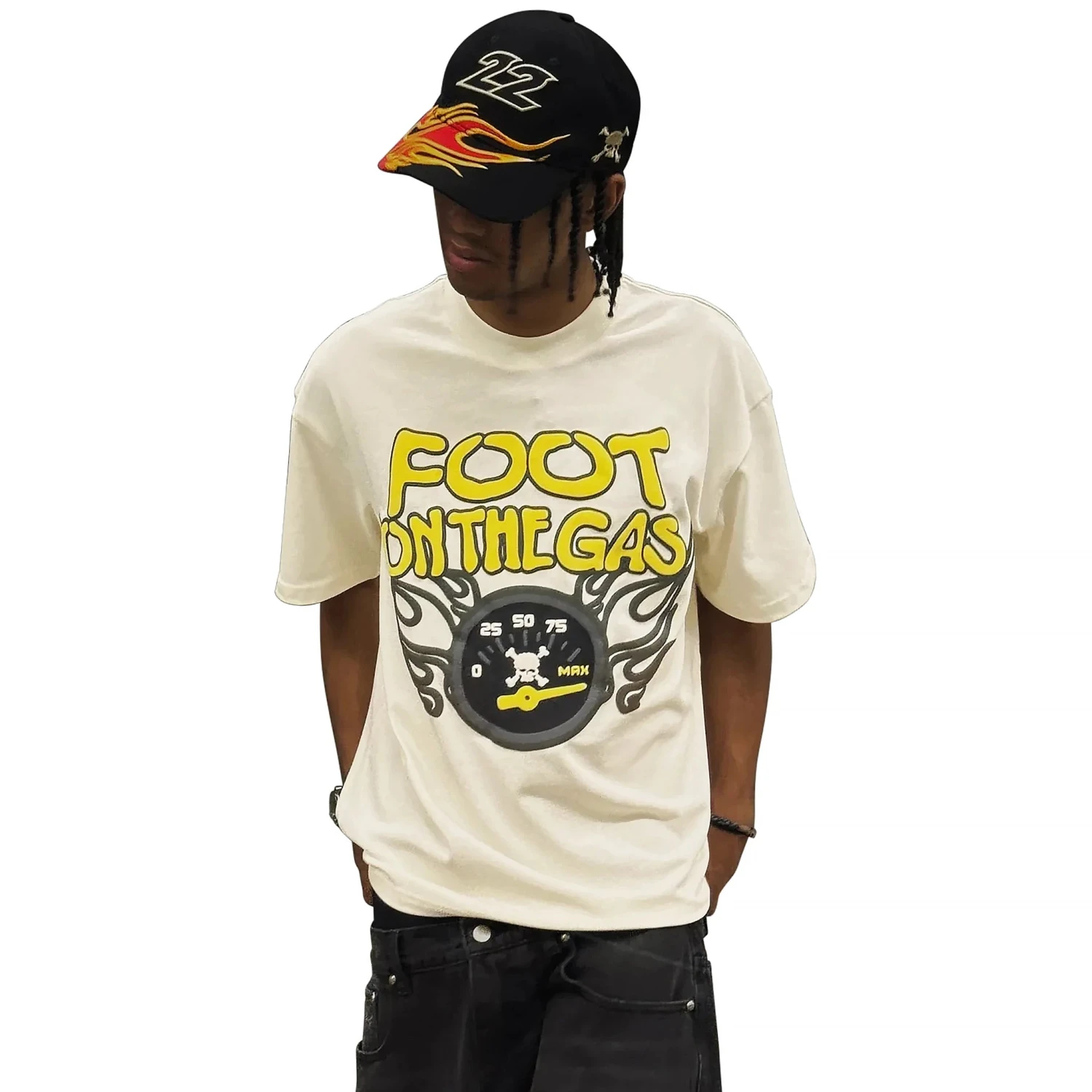 Broken Planet Foot On The Gas Vanilla White T Shirt 3 Broken Planet Foot On The Gas Vanilla White T Shirt - Image 3