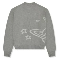 Broken Planet Heather Grey Planet Knit Sweatshirt -Creps Lockers broken planet heather grey planet knit sweatshirt bp kt sw h gray back