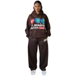 Broken Planet It Starts With Luv Mocha Brown Hoodie -Creps Lockers broken planet it starts with luv mocha brown hoodie front3