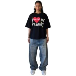 Broken Planet Luv My Planet Midnight Black T Shirt -Creps Lockers broken planet luv my planet midnight black t shirt front3