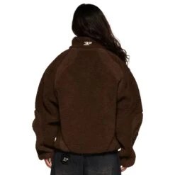 Broken Planet Mocha Polar Fleece -Creps Lockers broken planet mocha polar fleece bp pl fl m brown model female back