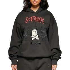 Broken Planet More Darkness Soot Black Hoodie -Creps Lockers broken planet more darkness soot black bp md hd s black hoodie model female front