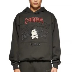 Broken Planet More Darkness Soot Black Hoodie -Creps Lockers broken planet more darkness soot black bp md hd s black hoodie model male front