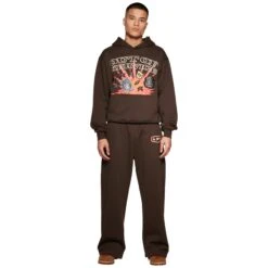 Broken Planet Out Of Service Mocha Brown Hoodie 15 Broken Planet Out Of Service Mocha Brown Hoodie -Creps Lockers broken planet out of service mocha brown hoodie model front full male