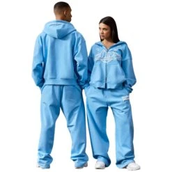 Broken Planet Outer Space Zip-Up Light Blue Hoodie -Creps Lockers broken planet outer space zip up light blue hoodie model back