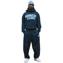 Broken Planet Space Club Outerspace Blue Hoodie -Creps Lockers broken planet space club outerspace blue hoodie model male front