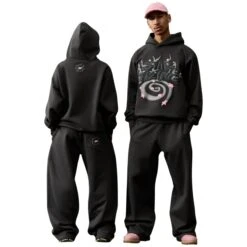 Broken Planet Stargazing Soot Black Hoodie 10 Broken Planet Stargazing Soot Black Hoodie -Creps Lockers broken planet stargazing soot black hoodie model front