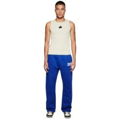 Broken Planet Straight Leg Deep Blue Sweatpants -Creps Lockers broken planet straight leg sweatpants deep blue model front