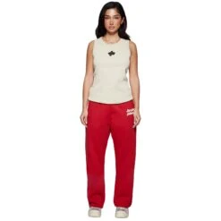 Broken Planet Straight Leg Ruby Red Sweatpants 7 Broken Planet Straight Leg Ruby Red Sweatpants -Creps Lockers broken planet straight leg sweatpants ruby red model front 1