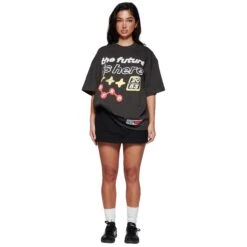 Broken Planet The Future Is Here Midnight Black T Shirt -Creps Lockers broken planet the future is here midnight black t shirt bp tfih ts s black model front 1