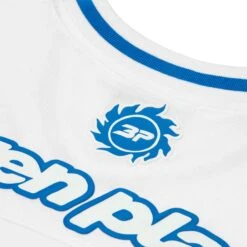 Broken Planet White Blue Football Jersey -Creps Lockers broken planet white blue football jersey bp ft js white blue back detail