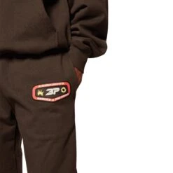 Broken Planet Wide Leg Out Of Service Mocha Brown Sweatpants -Creps Lockers broken planet wide leg out of service mocha brown sweatpants leg detail
