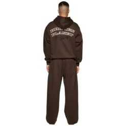 Broken Planet Wide Leg Out Of Service Mocha Brown Sweatpants -Creps Lockers broken planet wide leg out of service mocha brown sweatpants model back