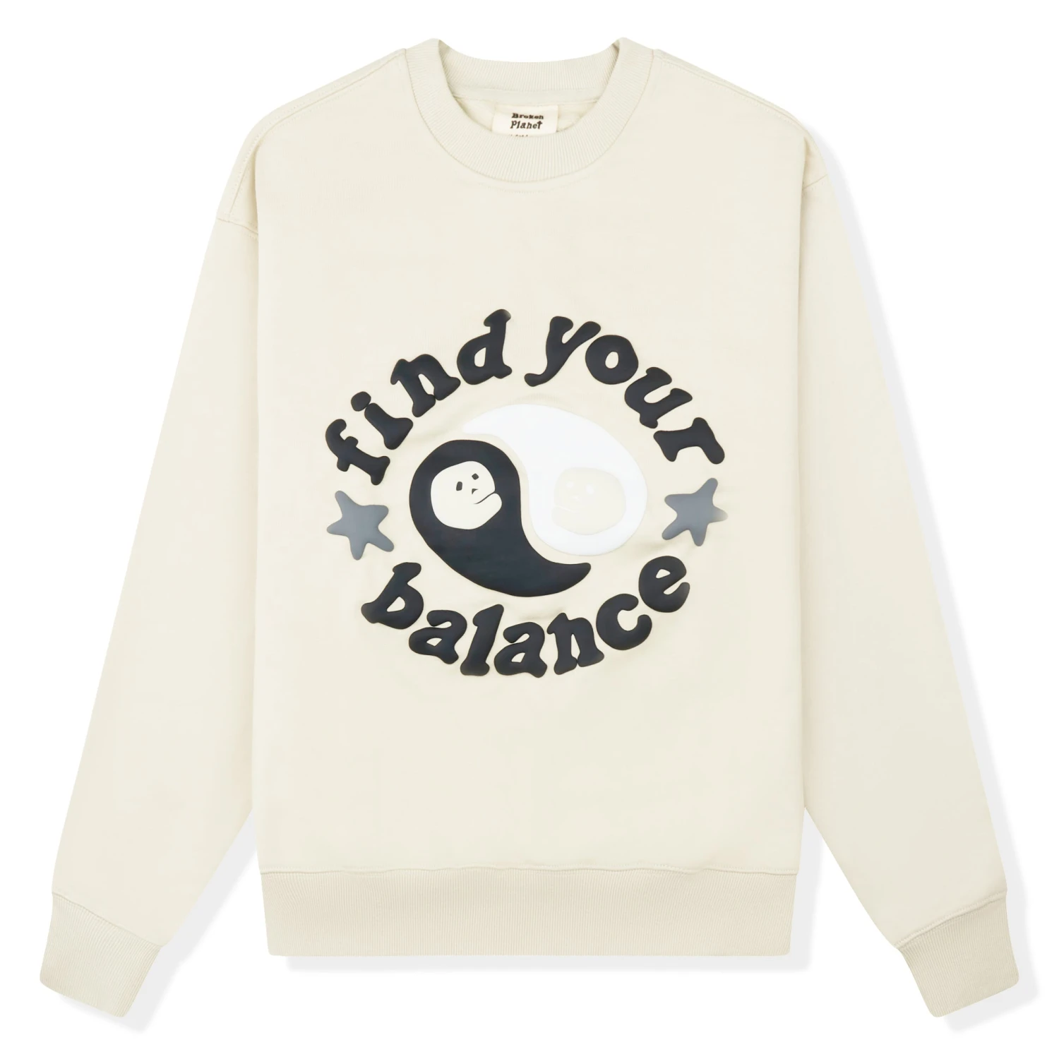 Broken Planet Find Your Balance Bone White Crewneck 1 Broken Planet Find Your Balance Bone White Crewneck