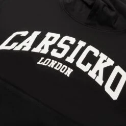 Carsicko London Black Hoodie -Creps Lockers carsicko london black hoodie logo front