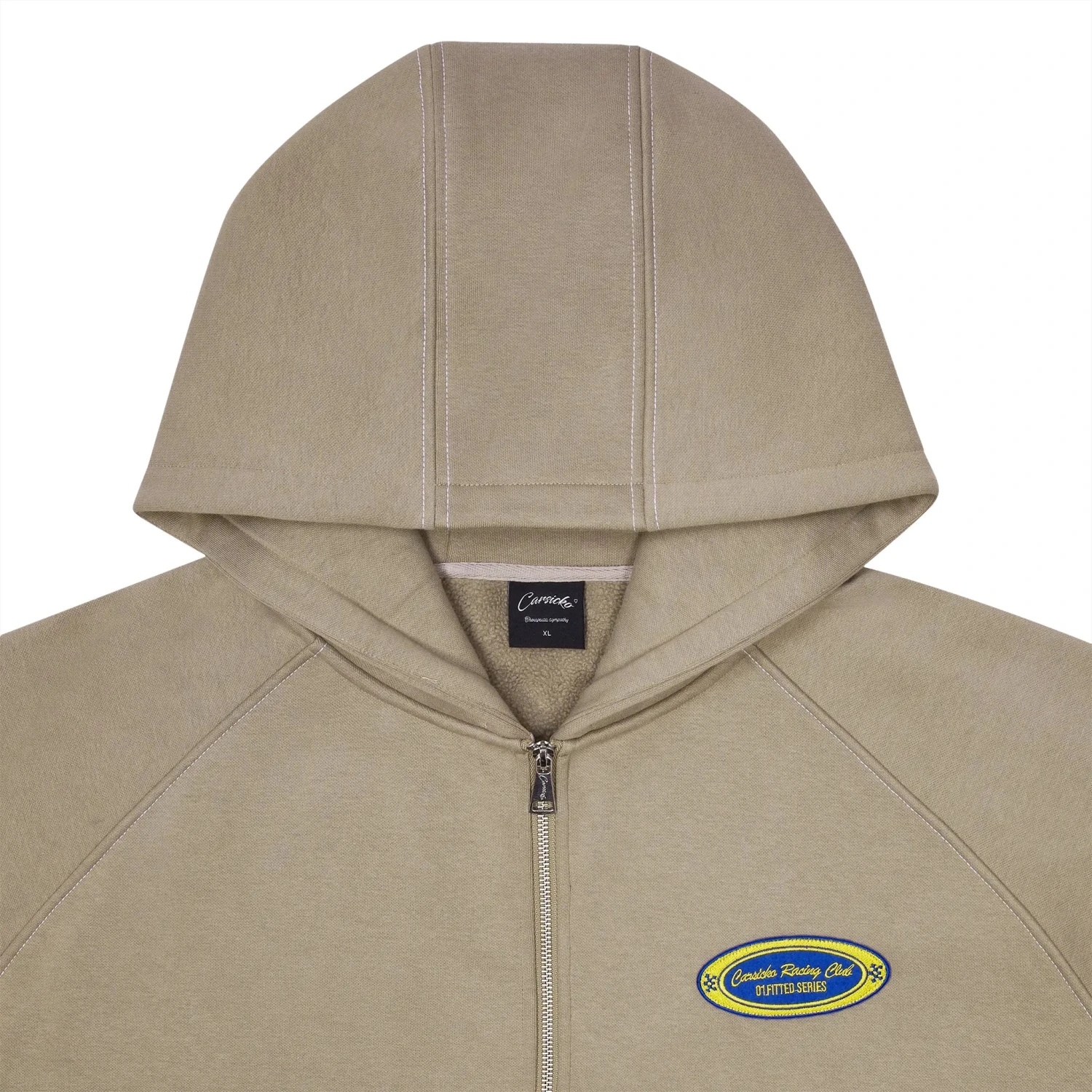 Carsicko Racing Club Zip-Up Cream Hoodie 4 Carsicko Racing Club Zip-Up Cream Hoodie - Image 4