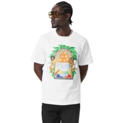Casablanca Casa Triomphe White T Shirt -Creps Lockers casablanca casa triomphe white t shirt mps25 jts 001 11 model front