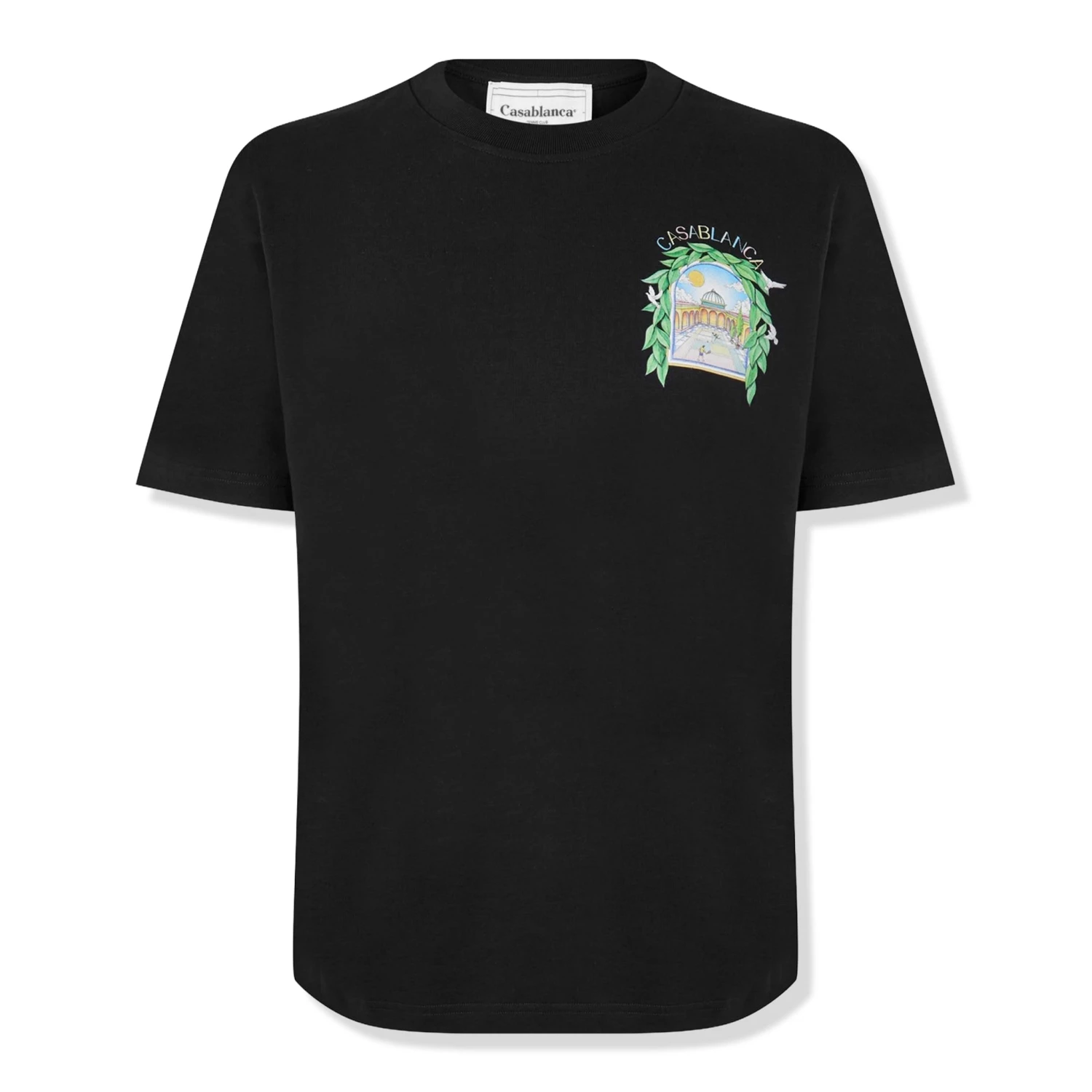 Casablanca L'Arche Tennis Club Graphic Black T Shirt 1 Casablanca L'Arche Tennis Club Graphic Black T Shirt
