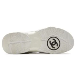 Chanel CC Logo Light Pink Mesh Sneaker -Creps Lockers chanel cc logo light pink mesh sneaker preloved sole