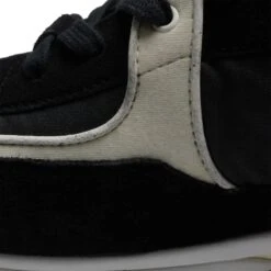 Preloved - Chanel CC Logo Suede Nylon Reflective Black White Sneaker -Creps Lockers chanel cc logo suede nylon reflective black white sneaker preloved detail