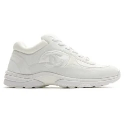Chanel CC Logo Triple White Nylon Reflective Sneaker