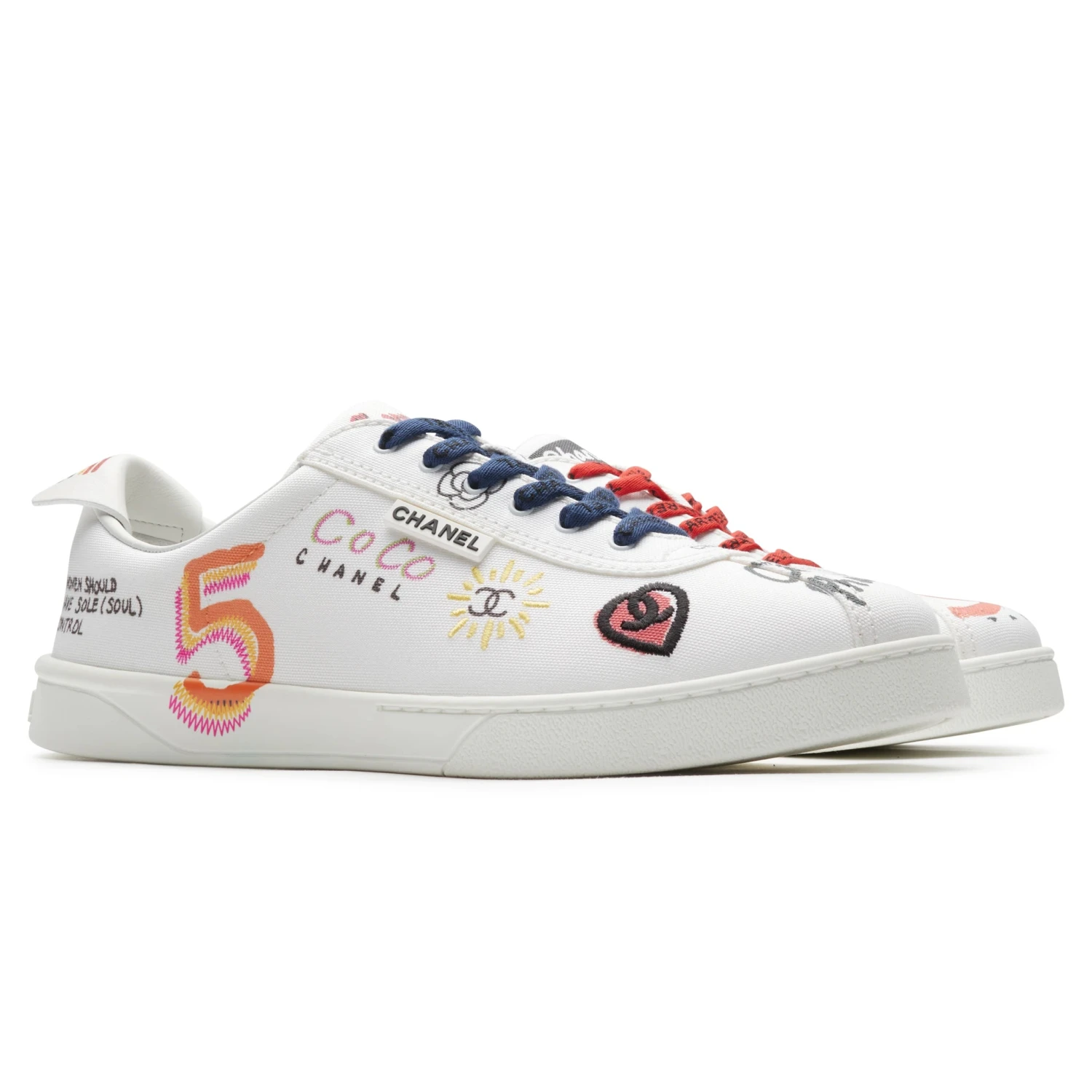 Chanel X Pharrell White Canvas Sneaker 3 Chanel X Pharrell White Canvas Sneaker - Image 3