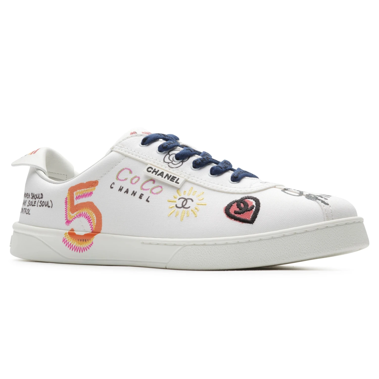 Chanel X Pharrell White Canvas Sneaker 2 Chanel X Pharrell White Canvas Sneaker - Image 2