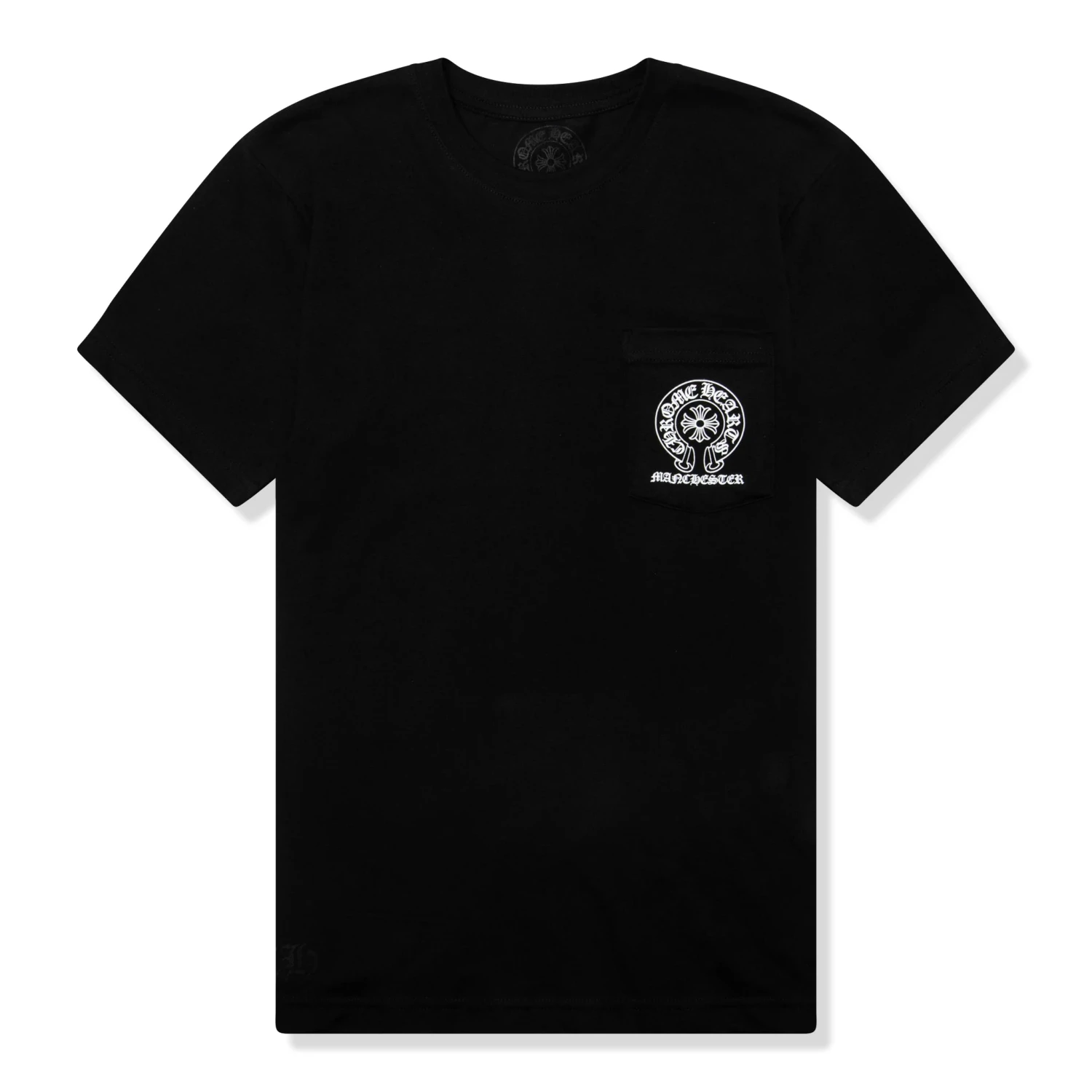 Chrome Hearts Manchester Exclusive Horse Shoe Pocket Logo Black T Shirt 1 Chrome Hearts Manchester Exclusive Horse Shoe Pocket Logo Black T Shirt