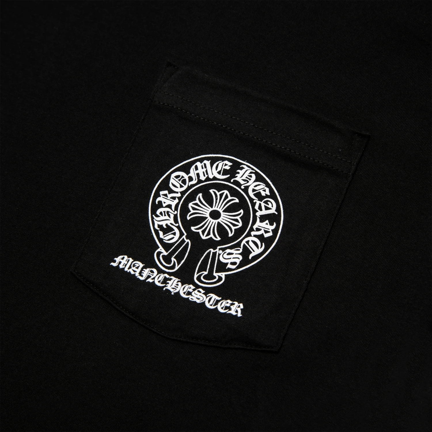 Chrome Hearts Manchester Exclusive Horse Shoe Pocket Logo Black T Shirt 4 Chrome Hearts Manchester Exclusive Horse Shoe Pocket Logo Black T Shirt - Image 4