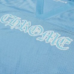 Chrome Hearts Stadium Mesh Short Sleeve Blue Jersey -Creps Lockers chrome hearts mesh short sleeve blue jersey detail front