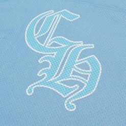 Chrome Hearts Stadium Mesh Short Sleeve Blue Jersey -Creps Lockers chrome hearts mesh short sleeve blue jersey sleeve 1