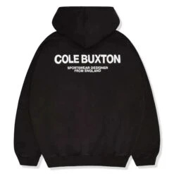 Cole Buxton CB Sportswear Black Hoodie -Creps Lockers cole buxton cb sportswear black hoodie ss23spho001 000 back
