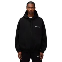 Cole Buxton CB Sportswear Black Hoodie -Creps Lockers cole buxton cb sportswear black hoodie ss23spho001 000 model front