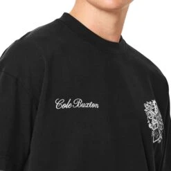 Cole Buxton Collegiate Black T Shirt 11 Cole Buxton Collegiate Black T Shirt -Creps Lockers cole buxton collegiate black t shirt model detail