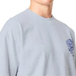 Cole Buxton Collegiate Grey T Shirt -Creps Lockers cole buxton collegiate grey t shirt model chest