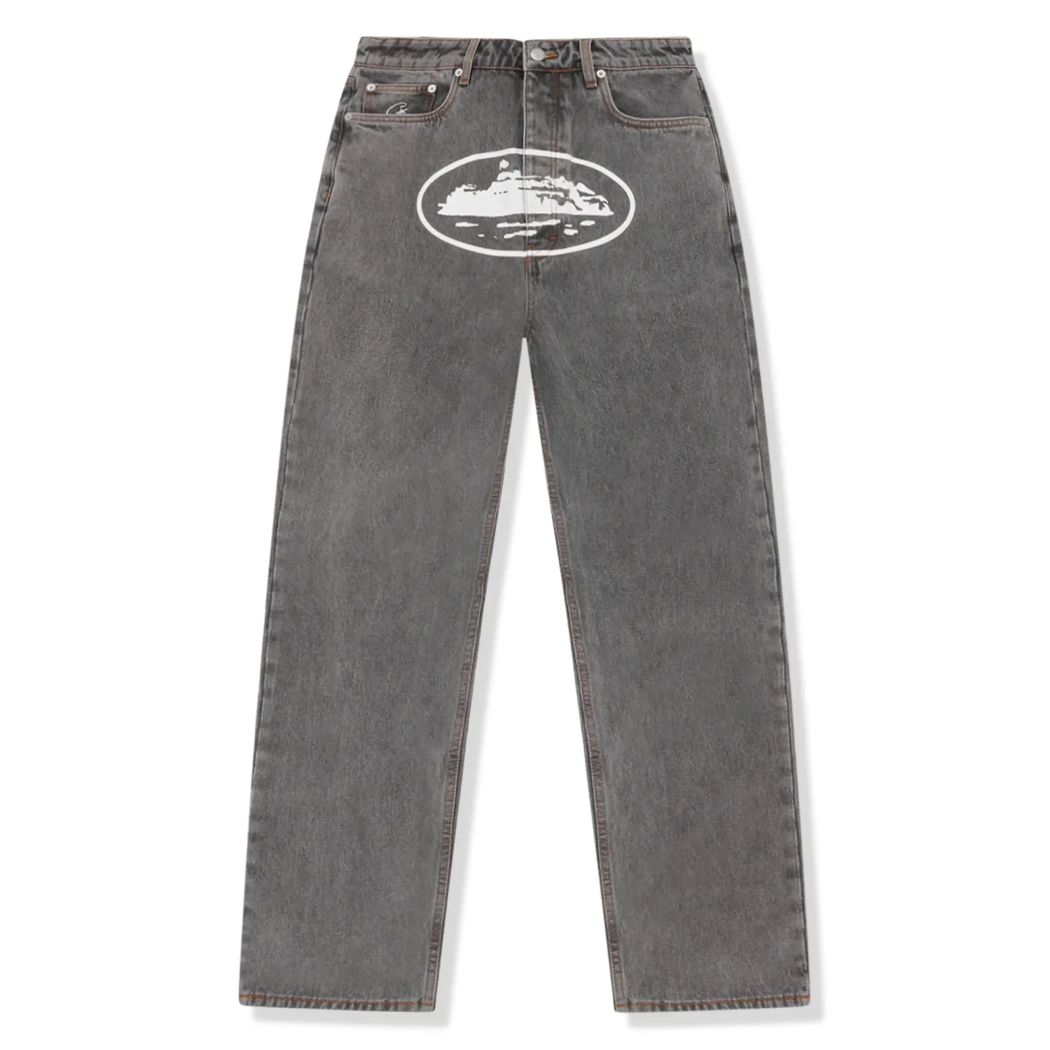 Corteiz Island Light Grey Baggy Jeans 1 Corteiz Island Light Grey Baggy Jeans