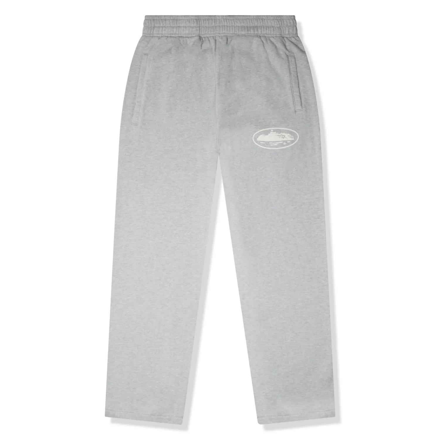 Corteiz Island Puff Print Heather Grey Open Hem Sweatpants 1 Corteiz Island Puff Print Heather Grey Open Hem Sweatpants