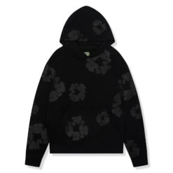 Denim Tears Cotton Wreath Black Monochrome Hoodie