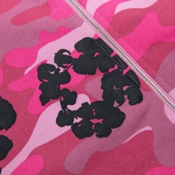 Denim Tears Pink Camo Cotton Wreath Zip-Up Hoodie -Creps Lockers denim tears pink camo cotton wreath zip up hoodie fw24tzh0093 detail