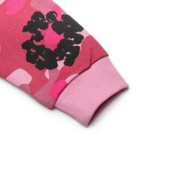 Denim Tears Pink Camo Cotton Wreath Zip-Up Hoodie -Creps Lockers denim tears pink camo cotton wreath zip up hoodie fw24tzh0093 sleeve