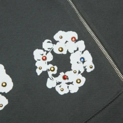Denim Tears Rhinestone The Cotton Wreath Vintage Black Zip-Up Hoodie 7 Denim Tears Rhinestone The Cotton Wreath Vintage Black Zip-Up Hoodie -Creps Lockers denim tears rhinestone the cotton wreath vintage black zip up hoodie 201 010 38 vint detail