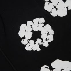 Denim Tears The Cotton Wreath Black Shorts -Creps Lockers denim tears the cotton wreath black shorts patch