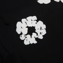 Denim Tears The Cotton Wreath Black Sweatpants -Creps Lockers denim tears the cotton wreath black sweatpants patch