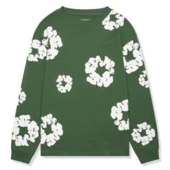 Denim Tears The Cotton Wreath Long-Sleeve Green T Shirt