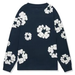 Denim Tears The Cotton Wreath Long-Sleeve Navy T Shirt