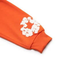 Denim Tears The Cotton Wreath Orange Hoodie -Creps Lockers denim tears the cotton wreath orange hoodie sleeve